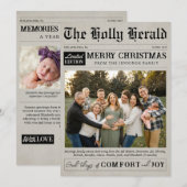 Krantenfoto Modern Kerstkaart met platte afbeeldin (Voorkant / Achterkant)