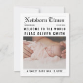 Krantenfotocollage geboorte aankondiging (Voorkant)