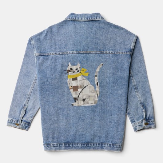 krantenkat denim jacket (Achterkant)