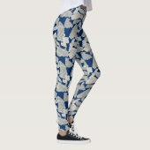 Krantenknipsel Patroon 01x4.b DBlue Leggings (Rechts)