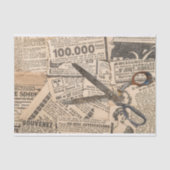 krantenknipsels, roestige schaar tissuepapier (Voorkant)