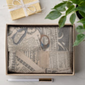 krantenknipsels, roestige schaar tissuepapier (Geschenk)