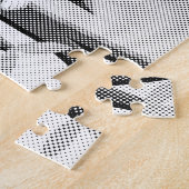 Krantenkoppen in zwart-wit legpuzzel (Zijkant)