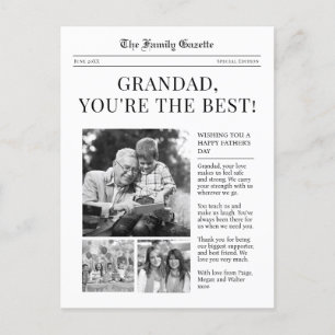 Krantenoma Vaderdag groet ansichtkaart Feestdagenkaart
