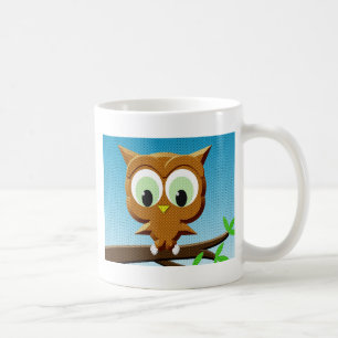 Krantenpapier Cartoon Uil Koffiemok