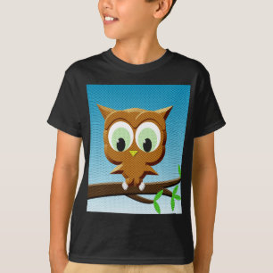 Krantenpapier Cartoon Uil T-shirt