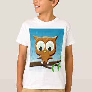 Krantenpapier Cartoon Uil T-shirt