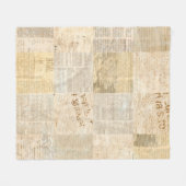 Krantenpapier, gerijpt krantenpapier fleece deken (Voorkant (Horizontaal))