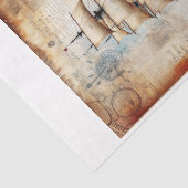 krantenpapier met zeilgaljoen tissuepapier (Detail)