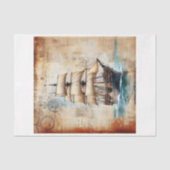 krantenpapier met zeilgaljoen tissuepapier (Voorkant)