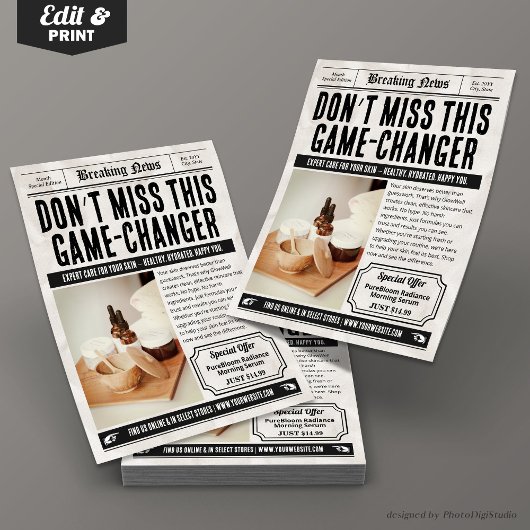 Krantenproductbrochure | Retro-advertenties voor k Flyer