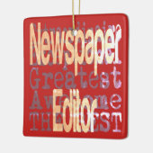 Krantenredacteur Extraordinaire Keramisch Ornament (Links)