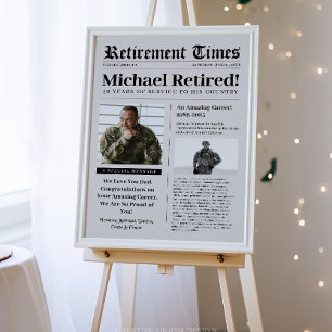 Krantenretraite Militaire Vet Schuim Poster