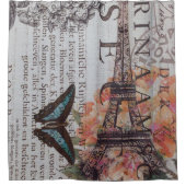 krantenscripts Parijs eiffeltoren Douchegordijn (Voorkant)