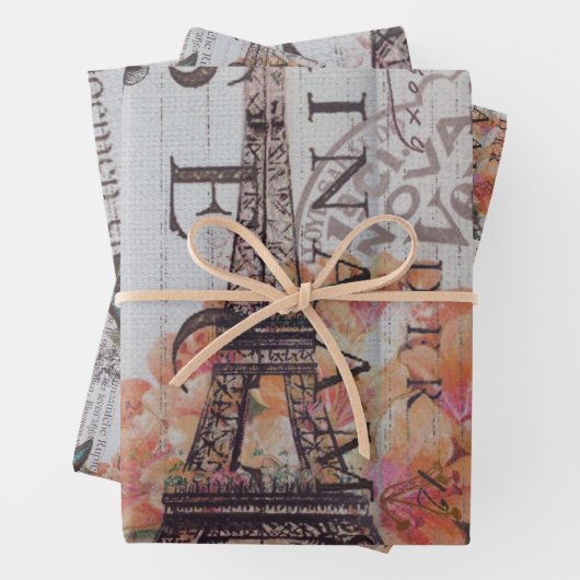 krantenscripts Parijs eiffeltoren Inpakpapier Vel (In situ)