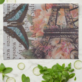  krantenscripts Parijs eiffeltoren Theedoek (Gevouwen)