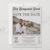 Krantenstijl Fun Sparen de Foto van de Datum Save The Date (Voorkant)
