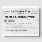 Krantenthema bruiloft gastenboek (Voorkant)