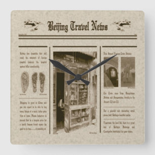 Krantenwandklok Vierkante Klok