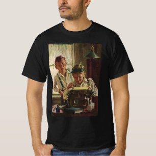 Krantjournalisten, schrijvers van vroeger schrijfm t-shirt