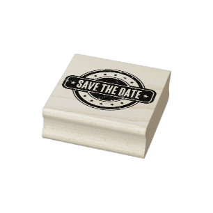 Krantthema - gestempeld 'Save the date!' Rubberstempel