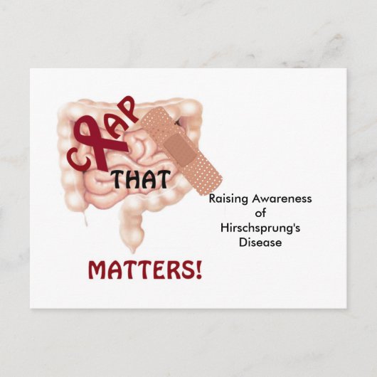 Krap dat telt! Steun voor de ziekte van Hirschspru Briefkaart (Voorkant)