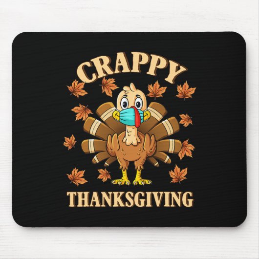 Krappte Thanksgiving Turkije met een maskeraar Muismat (Voorkant)