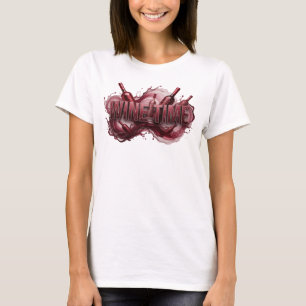 Kras rood WIJNTIJD slogan T-shirt