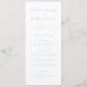 Kras Schrift Poederblauw Elegant Huwelijk Menu (Voorkant)