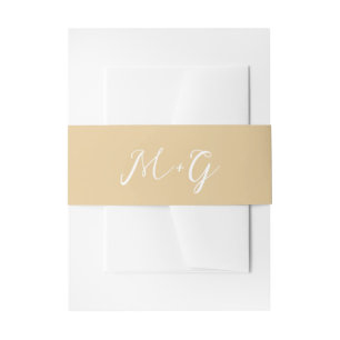 Kras script Aardse Neutrale Elegante Trouw Uitnodigingen Wikkel