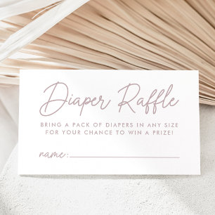 Kras script stoffig paarse baby shower luier raffl informatiekaartje