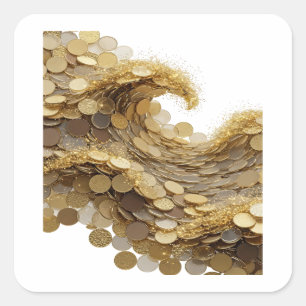Kras Zilver Abstract Stickerontwerp Vierkante Sticker