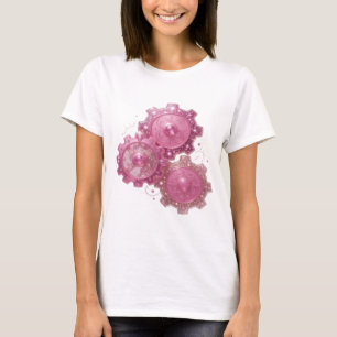 Kras Zilver ROZE TANDWIELMACHINE Print T-shirt