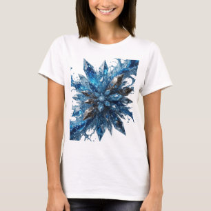 Kras zilveren BLUE ICE STAR shirtontwerp T-shirt