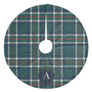 Kraske Tartan Plaid Monogram Kerstboom Kleed Fleece Kerstboom Rok