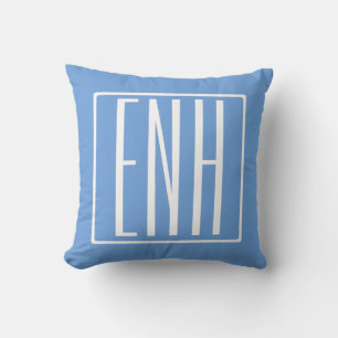 Krasmodern 3 initiële monogram Zachte Blauwe Kussen