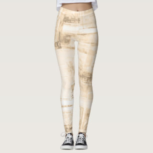 Kraspapier: oude krantenachtergrond. leggings