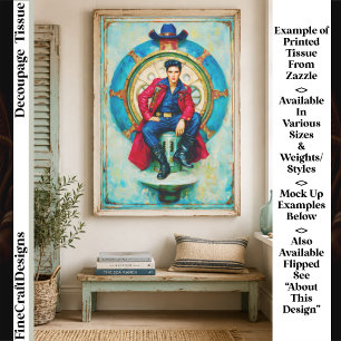Krassige Rockabilly stijl Portret FM1R decoupage Tissuepapier