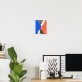 Krasske driehoekige compositie met verfvlekken poster (Thuiskantoor)