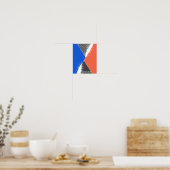 Krasske driehoekige compositie met verfvlekken poster (Keuken)