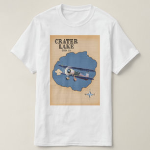 Krater Lake Oregon USA vintage kaart T-shirt