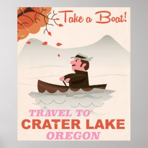 Krater Lake Oregon Vintage reisposter Poster