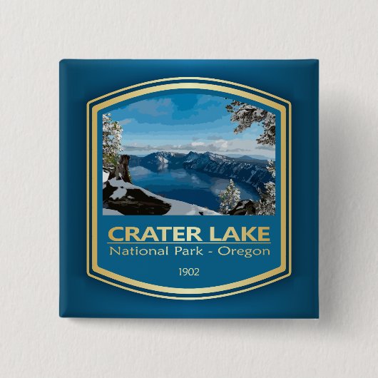 Kratermeer NP (PF1) Vierkante Button 5,1 Cm (Voorkant)