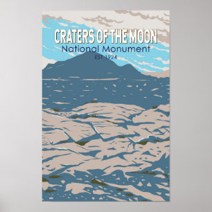 Kraters van het Nationale Monument van Moon Idaho  Poster