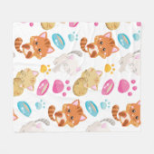 Krattenpatroon, stutten, Kat, Kittens, poten Fleece Deken (Voorkant (Horizontaal))