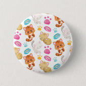 Krattenpatroon, stutten, Kat, Kittens, poten Ronde Button 5,7 Cm (Voorkant)