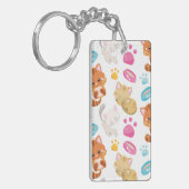 Krattenpatroon, stutten, Kat, Kittens, poten Sleutelhanger (Voorkant Links)