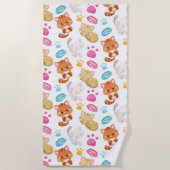 Krattenpatroon, stutten, Kat, Kittens, poten Strandlaken (Voorkant)