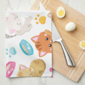 Krattenpatroon, stutten, Kat, Kittens, poten Theedoek (Quarter Fold)