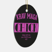 Krav Maga Chick - Mess met me Keramisch Ornament (Rechts)